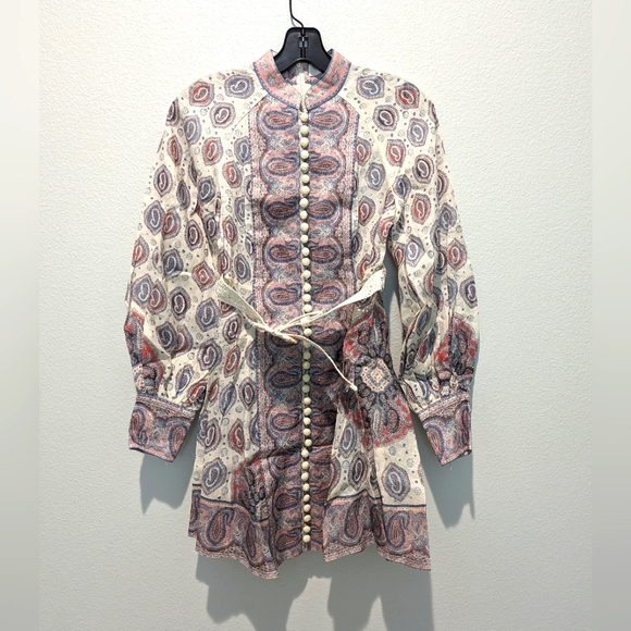 Zimmermann Vitali Button Up Mini Dress - Picture 1 of 11